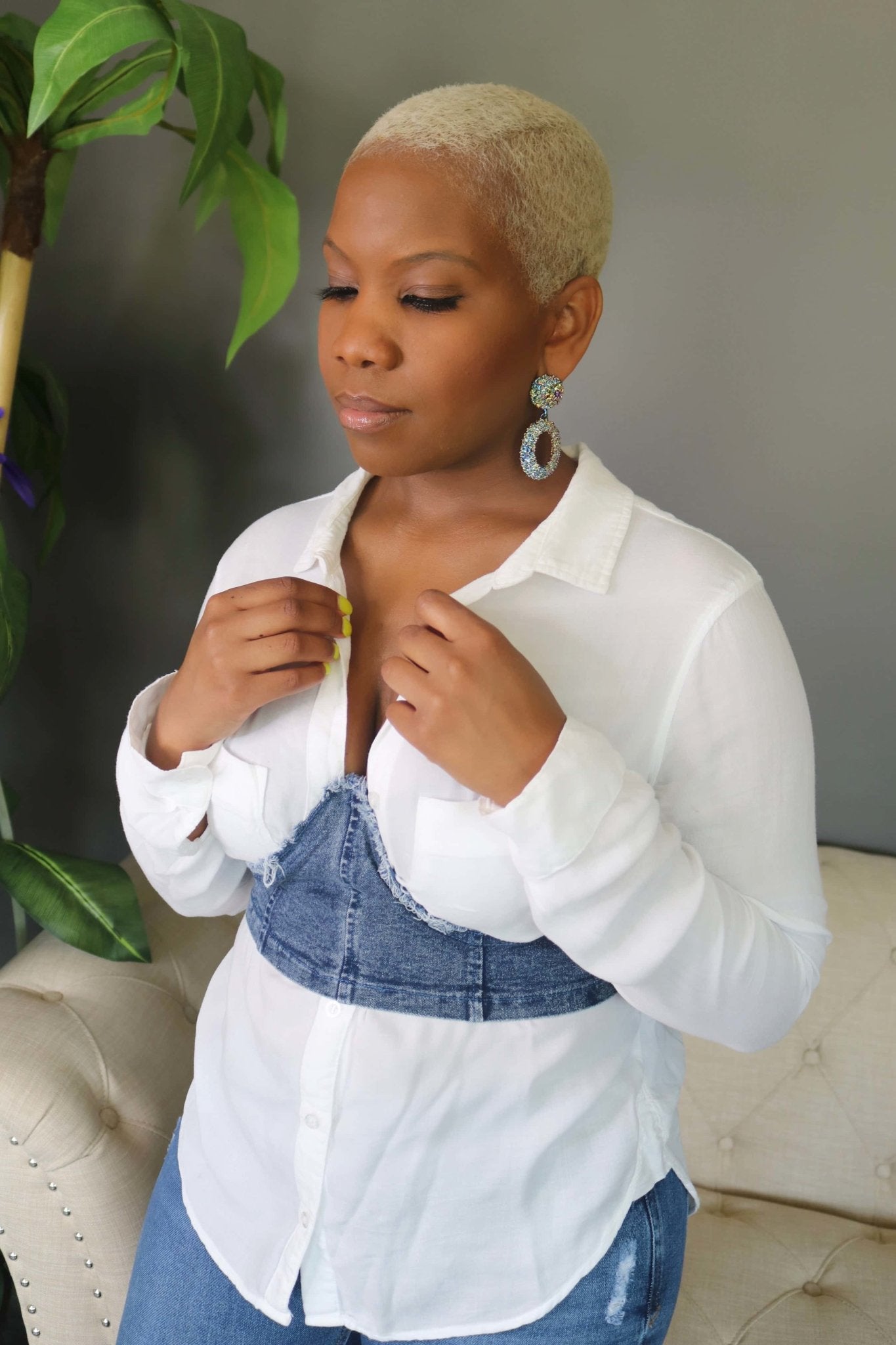 POP OF DENIM TOP (DENIM ONLY) - House of Shyz